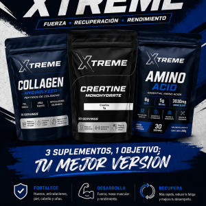 Combo de colágeno, Creatina y aminoácido